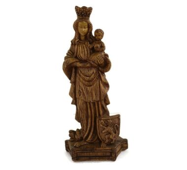 Statue Virgin Mary Madonna Notre Dame of Flanders Dragon Lion Plaster Gothic Merlini