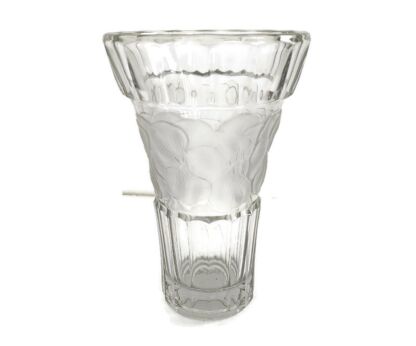 Vintage Bleikristall  Cut Crystal  Germany Vase Etched Flowers Beautiful 
