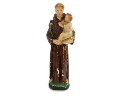 St Saint Anthony Padua Statue Figurine  Finder Lost Articles Infant Child Jesus Christ Plaster small