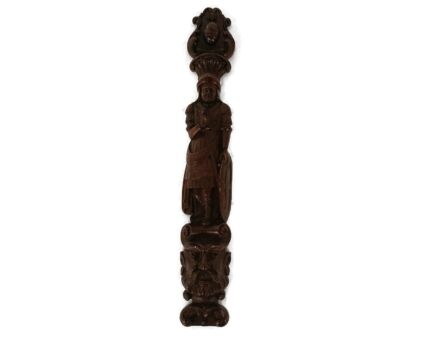 Antique French Carved Wood  Reclaimed Architectural Trim Pediment Salvaged  Breton  Figure Faces 
