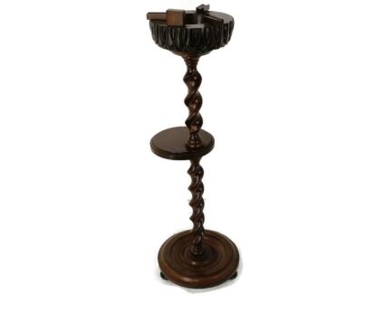 Ornate Carved wood 2 Tier Barley Twist Pedestal Table Plant Bonsai Stand Smokers Table  