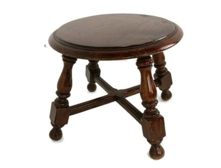  Farmhouse Country Barn Style Tripod Side Display Table Pedestal Plant Stand Small 60s