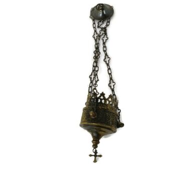 brass Religious Chapel Church Chalice Candle holder Monstrance Brass hanging small