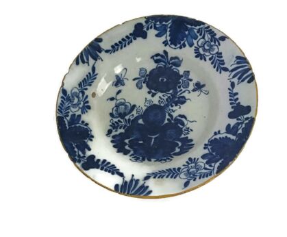 19th Century Delft Wall hanging Charger Plate Blue White Antique  Delftware Collector