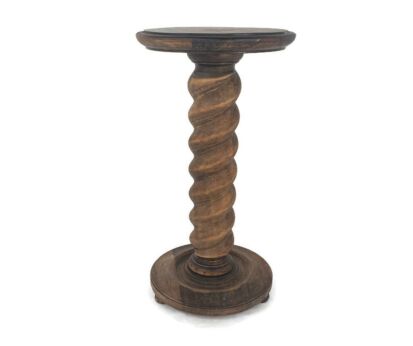 Impressive large Pedestal Barley Twist hand Carved Wood 50s Barn Country style WOW