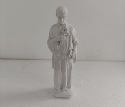 Saint Louis Marie de Montfort Grignion French  White Plaster Collector Statue 