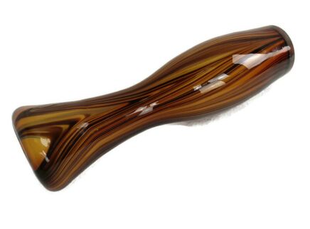 Opaline Art Glass Swirled Striped glass Brown Italy Italian Vintage Cased Glass Vase