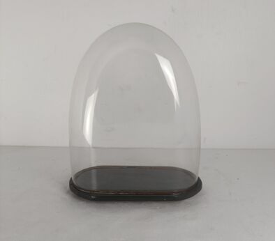 Antique Victorian Oval Hand Blown Glass Globe Dome Doll Clock 18.3" 15.35"