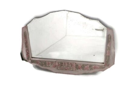 Art Deco Mirror Ornate Wooden Frame Beveled Glass Art Nouveau Antique 1920s Pink Frame