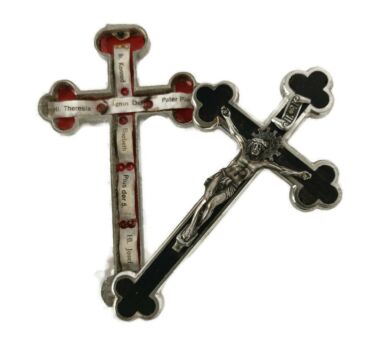 Small Vintage  Spelter Metal  Hanging Crucifix Jesus Christ Priest Nun for necklace Beautiful 
