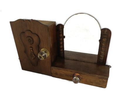 Art Deco Art Nouveau Medicine Apothecary Cabinet Kitchen Bathroom Hanging Double