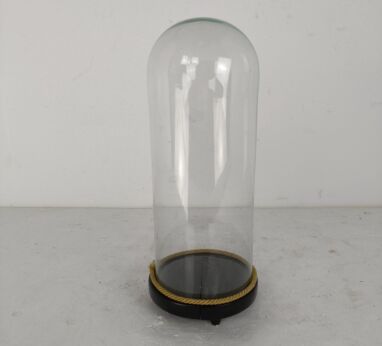 antique Round Hand Blown Glass Dome Globe Steampunk Display 16.92" D 6.69"