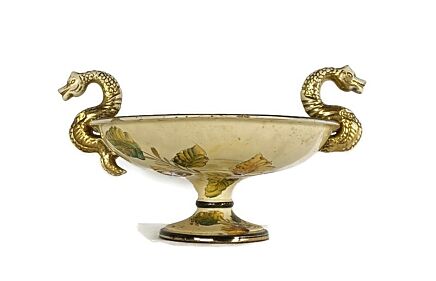 Beautiful Gothic Centerpiece Dish Cake stand Dragon Handles Becquet Quaregnon 