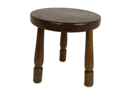 Milking stool, plant stand, stool, crutch, modernist, carved wood, vintage, French oak, country style