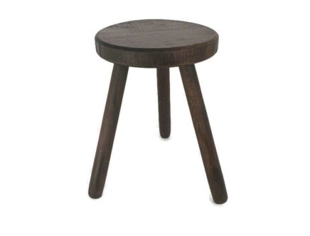 Hand Carved wood Tripod Milking Stool Pedestal Table Pedestal Barn Country style