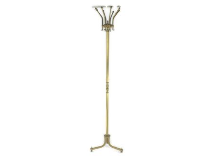 Standing Hall Tree Coat Hallway Rack Brass Hollywood regency Italian Eyecatcher Modernist