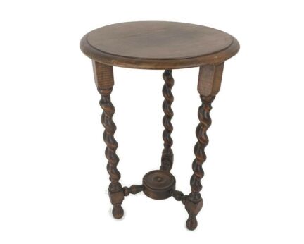 Barley Twist Wooden Side Table Two tier  Pedestal Plant Bonsai Stand  Barn Farmhouse style