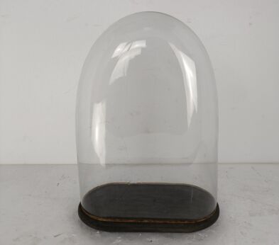 XXL  Antique Victorian Oval Hand Blown Glass Globe Dome Doll Clock 26.96"!!! 19.68"9.44"
