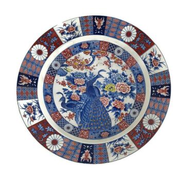 Imari Charger Plate Decorative Vintage Japanese Peacock beautiful Large Hand painted 