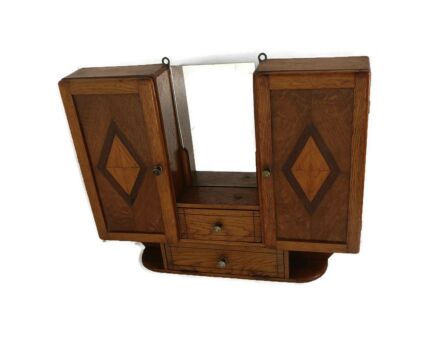 Gorgeous Art Deco Double Medicine Cabinet Inlay Apothecary Bathroom Kitchen WOW