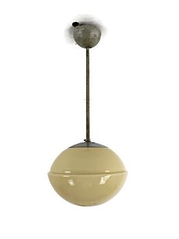 Antique Skyscraper Pendant Art Glass Ball Light Fixture Gorgeous art deco