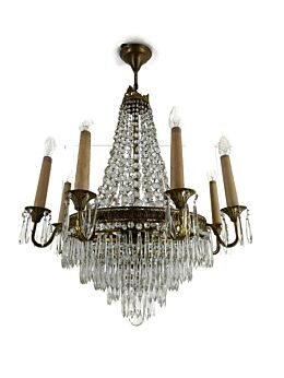 Ballroom Wedding Chandelier Gorgeous Basket Crystal Prisms 14 Lights  8 arm WOW