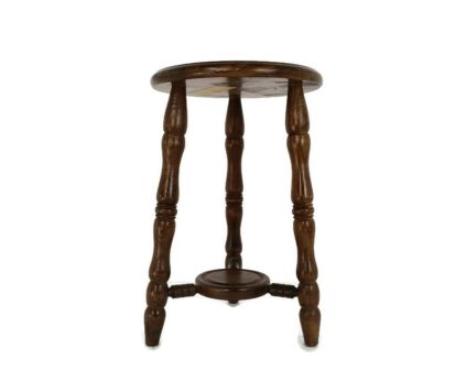 Vintage Wooden Side Wine Table Pedestal Plant Stand Milking Stool Two Tier Farm  style