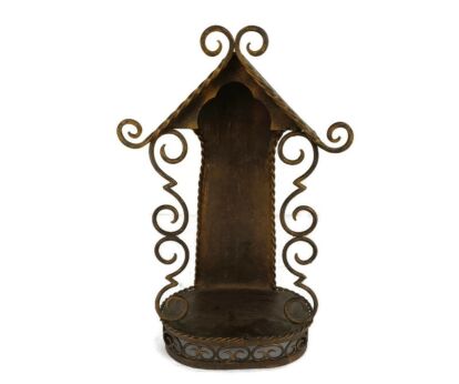 Chapel Niche for statue, wrought Hammered Iron Vintage gorgeous rare Collector