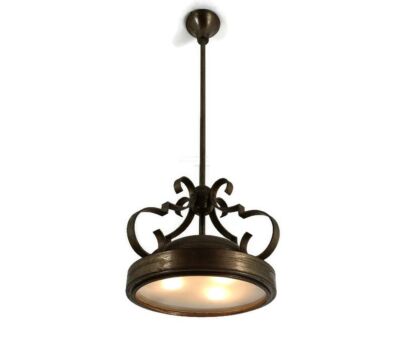 Art Deco Chandelier Pendant Attributed to De Coene Belgium Industrial Loft style 