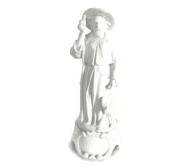 Statue Saint Roch Rocchus Rocco Bisque Porcelain Patron of Dogs Bachelors HTF  Collector