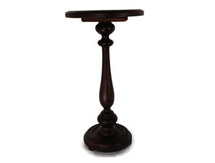 Xl Pedestal Plant stand Side table Vintage Carved Wood Impressive Country barn Style