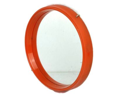 Retro Vintage Round  Orange Bathroom Mirror Seventies HTF Funky 