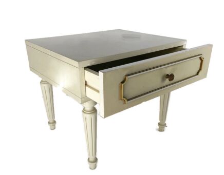 Vintage Night stand Nightstand End Table Cabinet French Provincial style white 