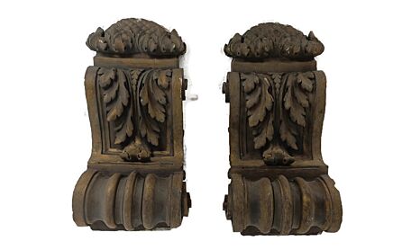 pair Antique Corbels Plaster  Architectural reclaimed  Trims Salvaged Decorative Heavy