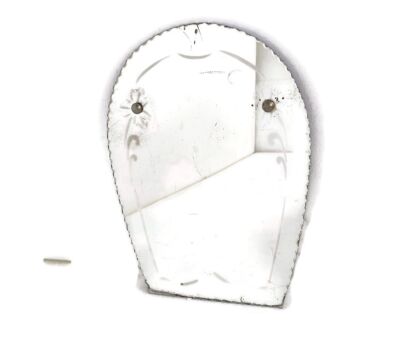 Art Deco Antique etched glass mirror vanity Bathroom hallway 