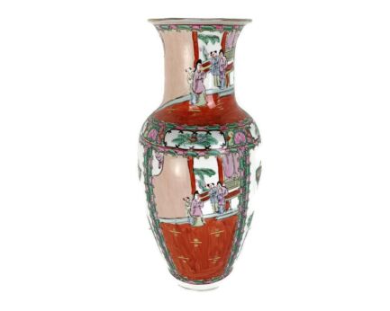 Large Chinese hand Painted Vintage Vase family Rose Porcelain Modernist