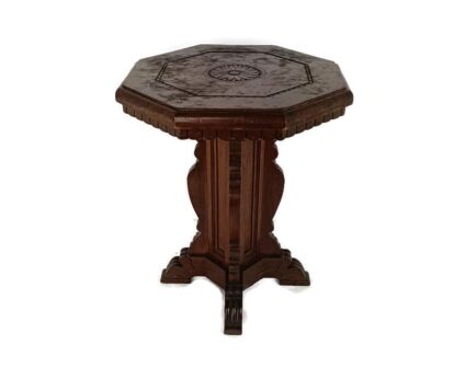 Side Table Ornate Carved Wood Vintage Occasional Pedestal Plant Bonsai stand