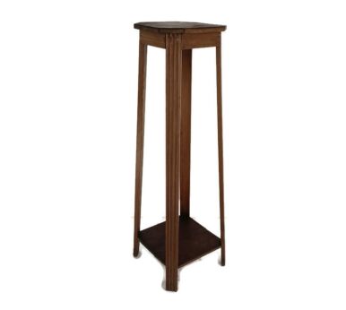 Stylish Antique Art Nouveau two tier pedestal Plant stand Carved Wood Bonsai table
