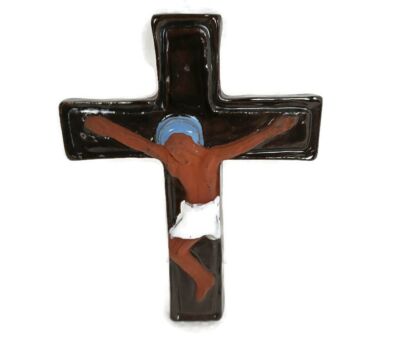 Mid Century Design Ceramic Modern Modernist Crucifix Ceramics Belgian Tieberghien Amphora style