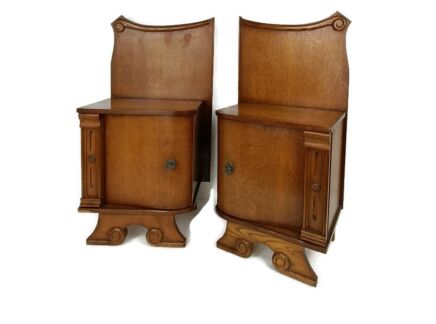 Pair Couple Antique Nightstands End tables Dresser Vanity Cabinets Jugendstil