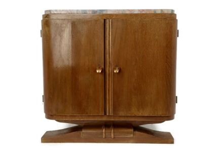 Art Deco Cabinet Nightstand Night stand Marble Top Wood Jugendstil Antique