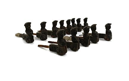 Antique Cast Iron Window Shutter Stopper Figurine Bonhomme French Authentic