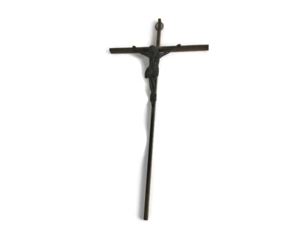 Vintage Brass Ornate Crucifix Hanging Cross Jesus Christ Germany