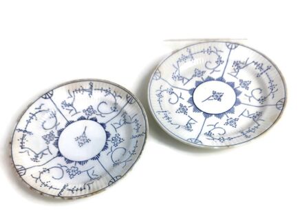 Villeroy Boch two Breakfast Plates Blue White Copenhague Iconic Design Kopenhagen Antique marked