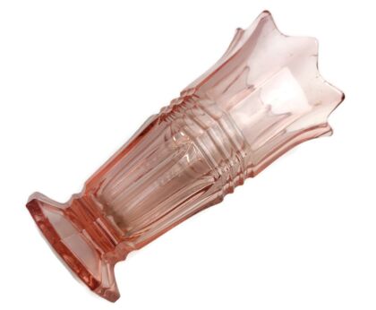 Antique Art Deco  Pink Depression Glass Vase Beautiful Collector