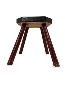 Old Milk Milking Stool Farmhouse Country Barn Style  Display Table Pedestal Plant Stand Painted