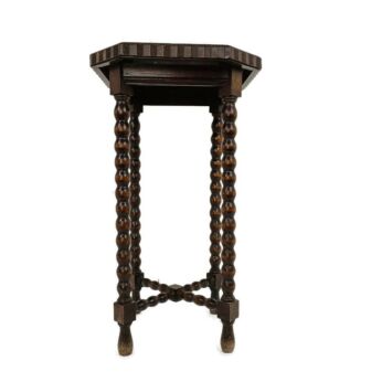 Pedestal Display Side Table Plant Stand Hobnails 4 Legs Ornate Wood Vintage