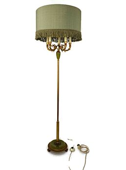 Mid Century Modern Onyx Marble Cast Brass Standing Floor Lamp Eyecatcher WOW