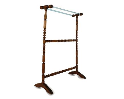 Standing Quilt Towel Blanket Comforter Rack Wood Bobbin Legs Glass Rods gorgeous