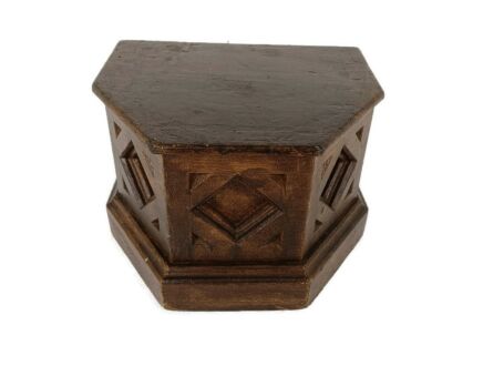 Antique Wooden Base Pedestal for Statue Vase Buddha Bonsai Plant Stand   HTF